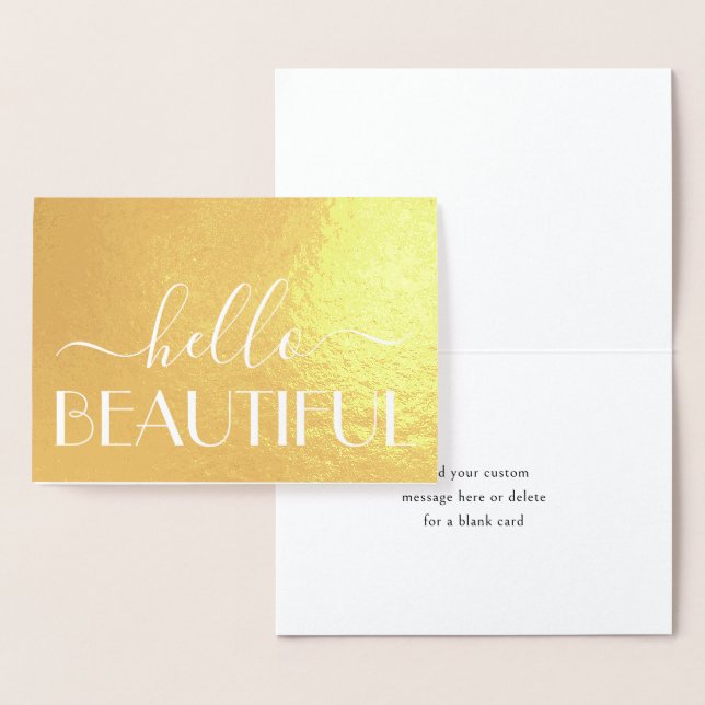 Hej Vacker Chic Modern Typografi Vikt Notis Folierat Kort (Display)