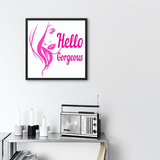 Hej vacker dam Framtidstypografi Liten Poster (Skapare uppladdad)