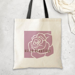 Hej Vacker - Enkel Modern Rosa Ros Tygkasse