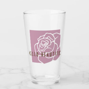 Hej Vacker - Modern Chic Rosa Rosblomma Glaskopp