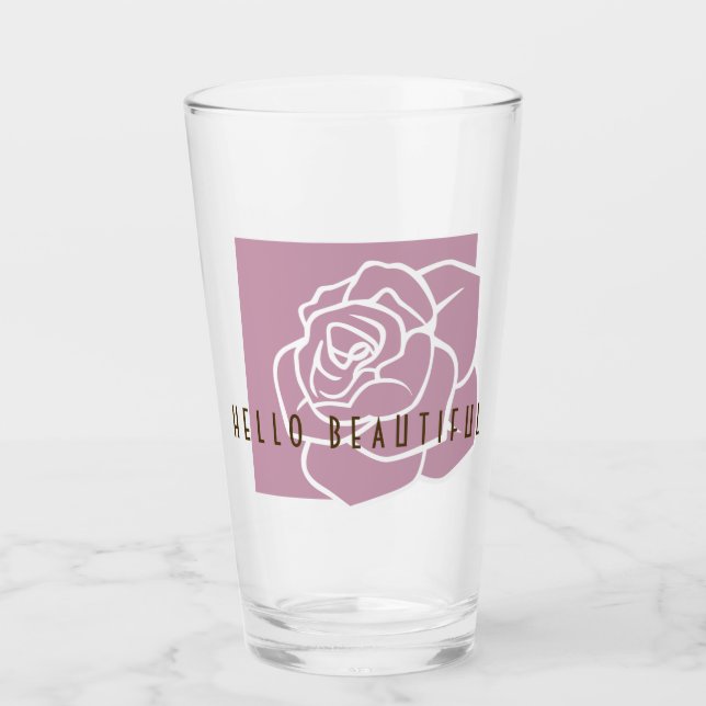 Hej Vacker - Modern Chic Rosa Rosblomma Glaskopp (Framsida)