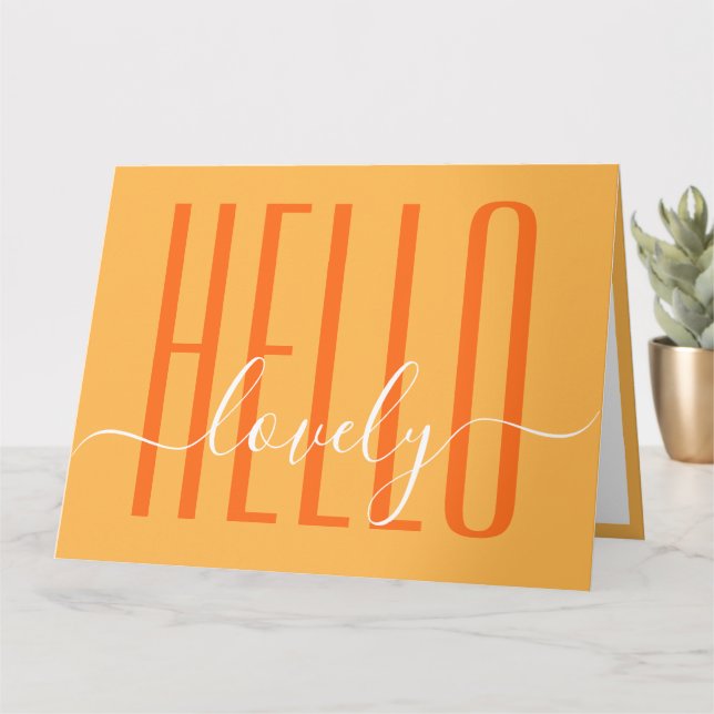 Hej vacker modern typografi kalligrafi manus kort (Liten växt)