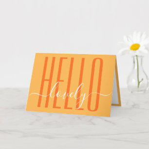 Hej vacker modern typografi kalligrafi skript kort