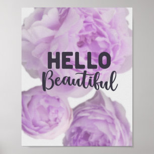 Hej vacker - Offert - Blommigt med Lila Poster