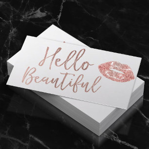 Hej Vacker Ro Guld Typography Makeup Artist Visitkort