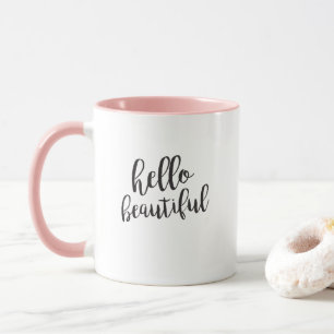 Hej Vacker skriptcitattkaffe Mugg