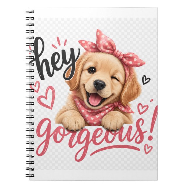 Hej Vacker Söt Hund Design Anteckningsbok (Framsidan)