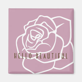 Hej Vacker - Stilig Modern Chic Rosa Ros Magnet