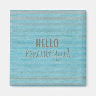 Hej Vacker Typografi Blue Rand Magnet