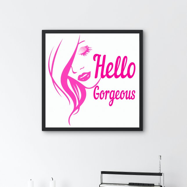 Hej vacker underbar dam Framtill ritning typografi Poster (Skapare uppladdad)
