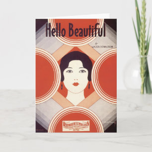 Hej Vacker Vintage Songbook Cover Kort