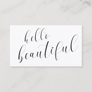 Hej Vackert Modern Black and White Typography Visitkort