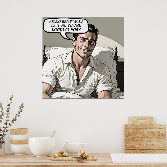 Hej Vackert Tecknad i Romantik 1950 Poster (Kök)