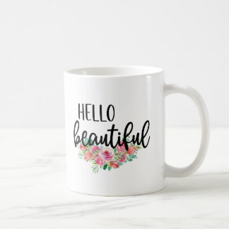 Hej Vackra Akvarellrosor Typografi Modern Kaffemugg
