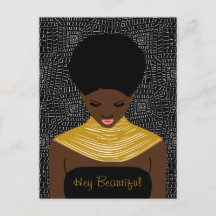 Hej, vackra Black Woman med ett stamnät.