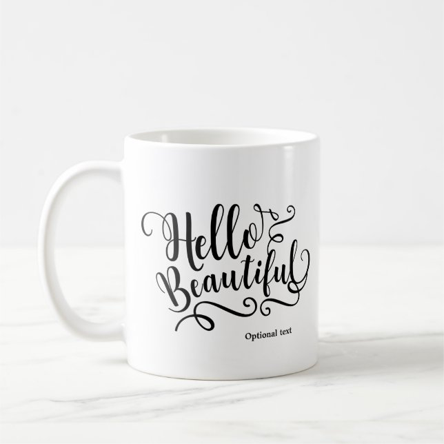 HEJ VACKRA Typografi Personlig Skräddarsydd Kaffemugg (Vänster)