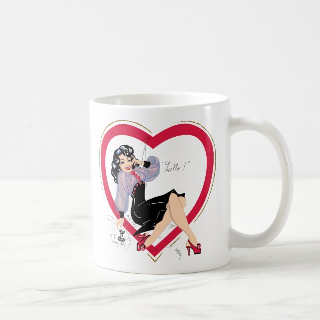 Hej Valentine Pin-Up Girl Kaffemugg (Höger)
