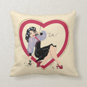Hej Valentine Pin-Up Girl Kudde