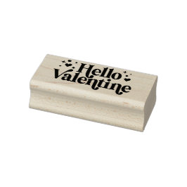 Hej Valentine Rubber Frimärke Stämpel