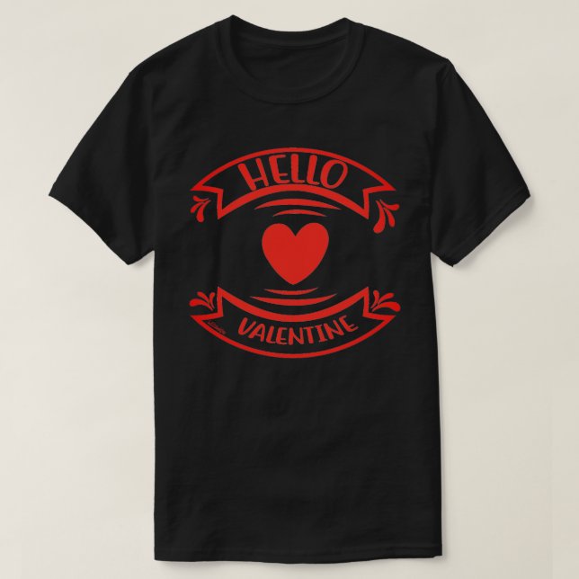 HEJ VALENTINE, sött valentinklump T Shirt (Design framsida)