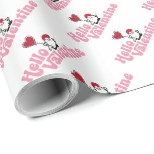 Hej Valentine Tomte med hjärtformad ballong Presentpapper