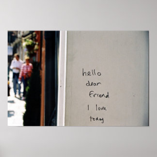 hej vän I kärlek i dag Poster