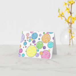 "Hej, vän!" Notecard med färgstarka bubblor Kort