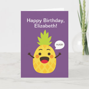 Hej, vänner! Ananas illustration Kort