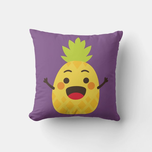 Hej, vänner! Ananas illustration Kudde (Framsida)