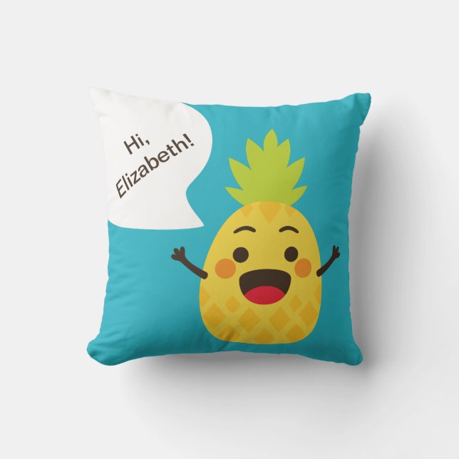 Hej, vänner! Ananas illustration Kudde (Framsida)