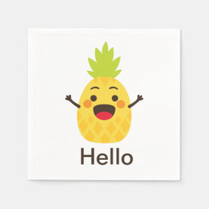 Hej, vänner! Ananas illustration Pappersservett