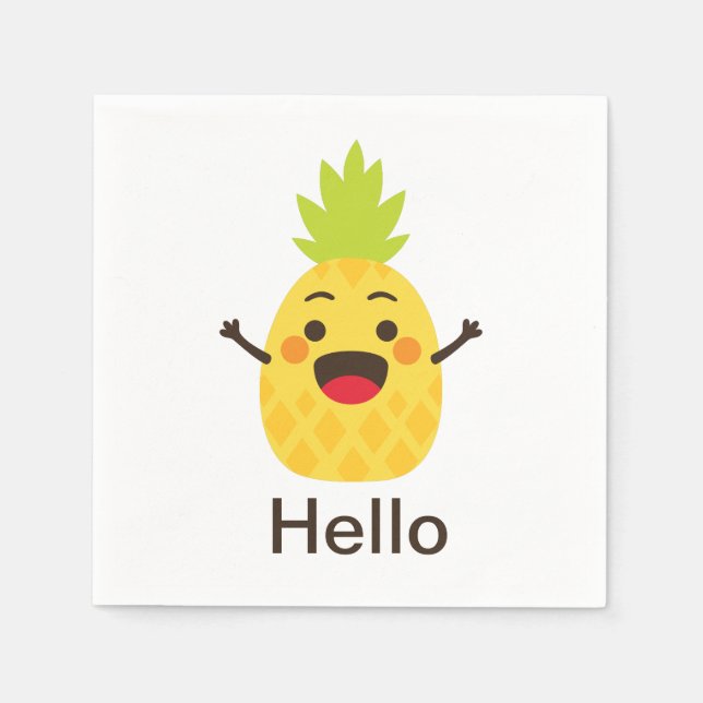 Hej, vänner! Ananas illustration Pappersservett (Framsidan)
