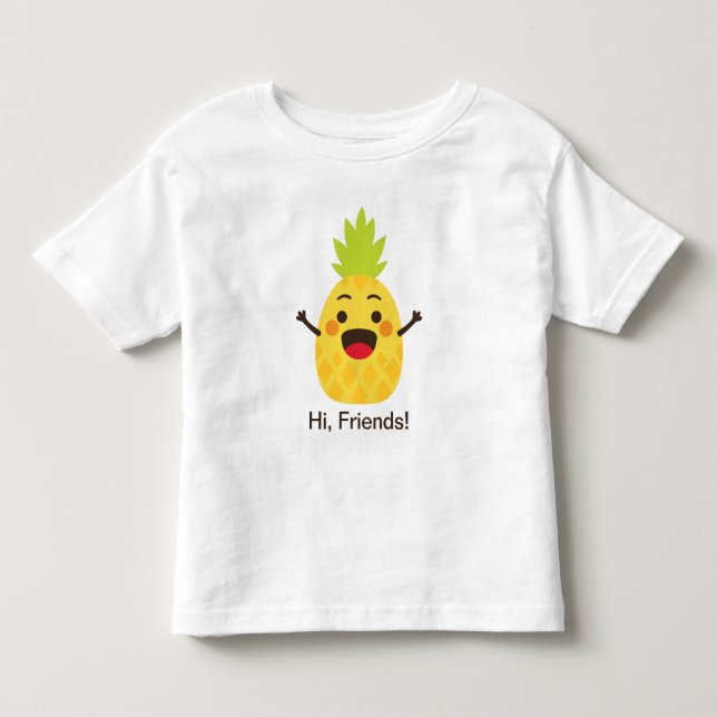 Hej, vänner! Ananas illustration T Shirt (Framsida)