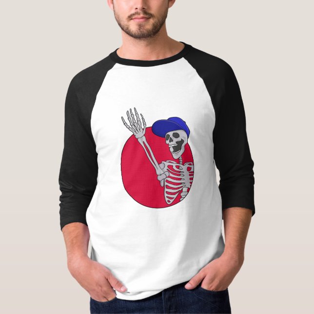 Hej Vänner Cool och Rolig Skelett T Shirt (Framsida)