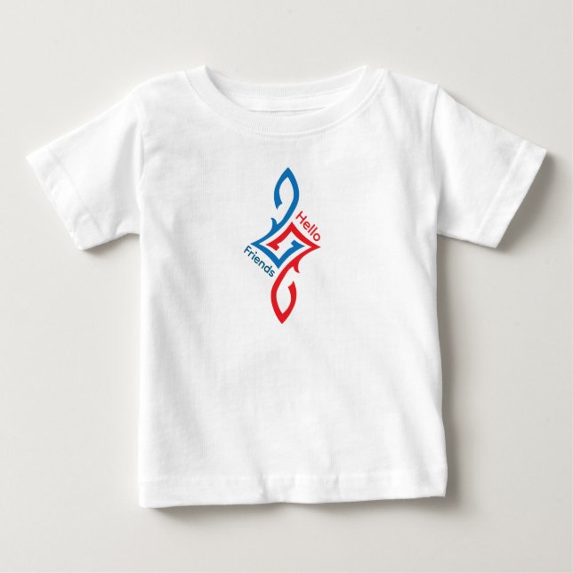 Hej Vänner Enkel Glad Hälsning Design T Shirt (Framsida)