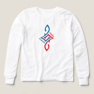 Hej Vänner Enkel Glad Hälsningsdesign T Shirt