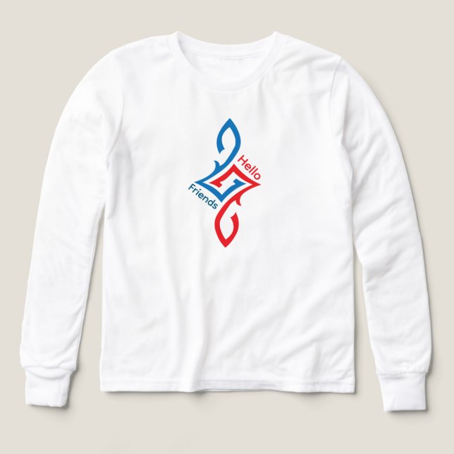 Hej Vänner Enkel Glad Hälsningsdesign T Shirt (Design framsida)