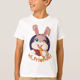 Hej Vänner Fånga Mig Om Du Kan Söt Barn Kanin T Shirt