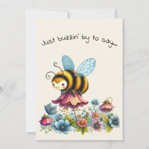 Hej Vänskap Whimsical Bina och Blommor Kort