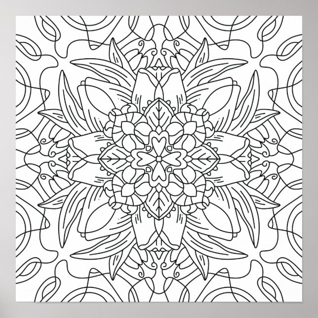 Hej Vår: Abstrakt Blomsterfärgsida Poster (Framsidan)