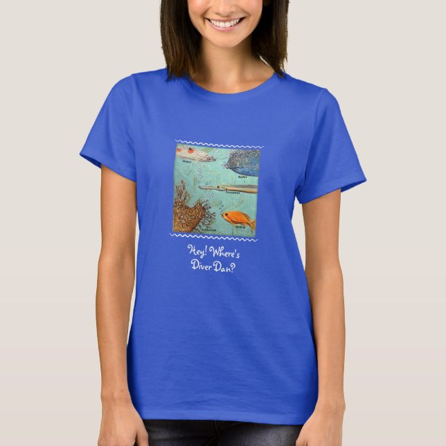 Hej! Var är Diver Dan? Köns T-Shirt (Framsida)
