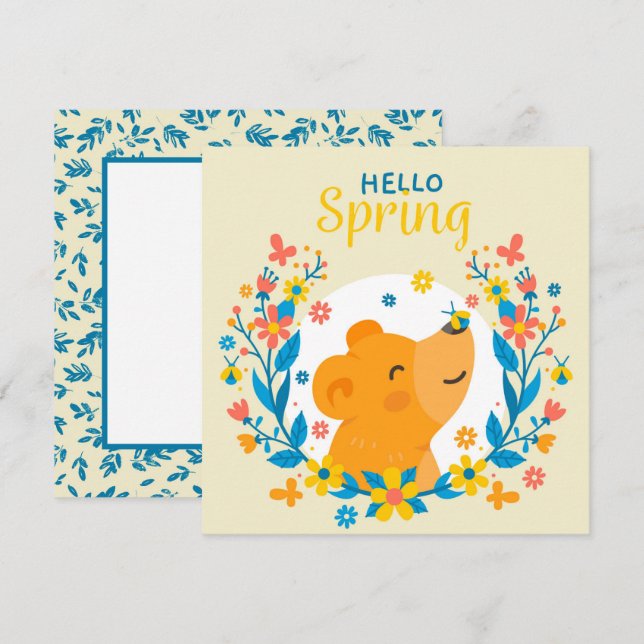 Hej Vår Bear Greeting Card (Fram/baksida)