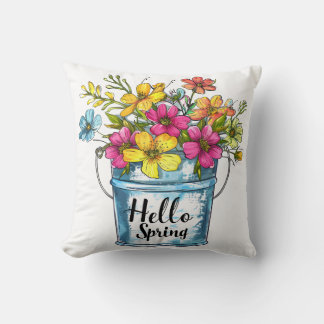 Hej Vår Blommigt Bucket Kudde