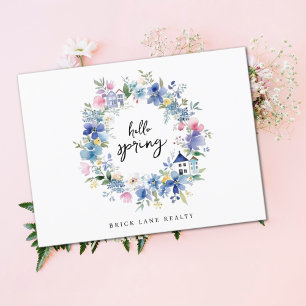 Hej Vår Blommigt House Wandan Real Gods Vykort