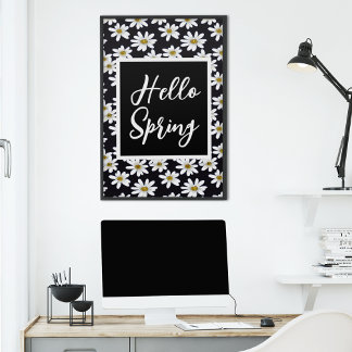 Hej Vår Daisy Blommönster Poster