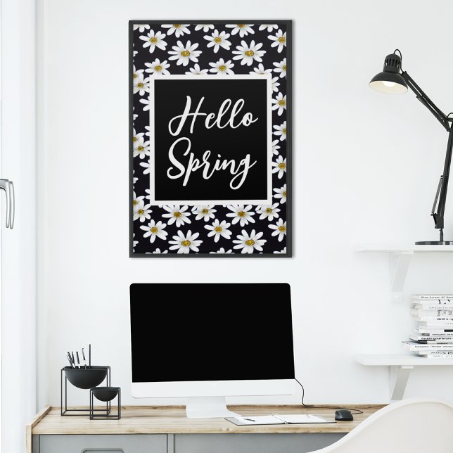 Hej Vår Daisy Blommönster Poster (Skapare uppladdad)