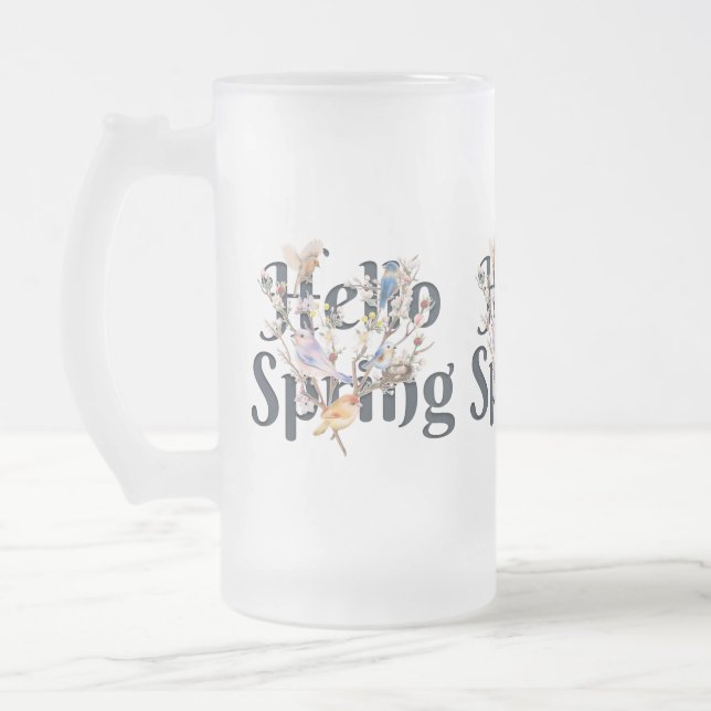 Hej Vår Fåglar Frostat Ölglas (Vänster)