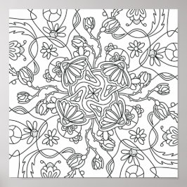 Hej Vår: Färg ditt eget blomma Poster