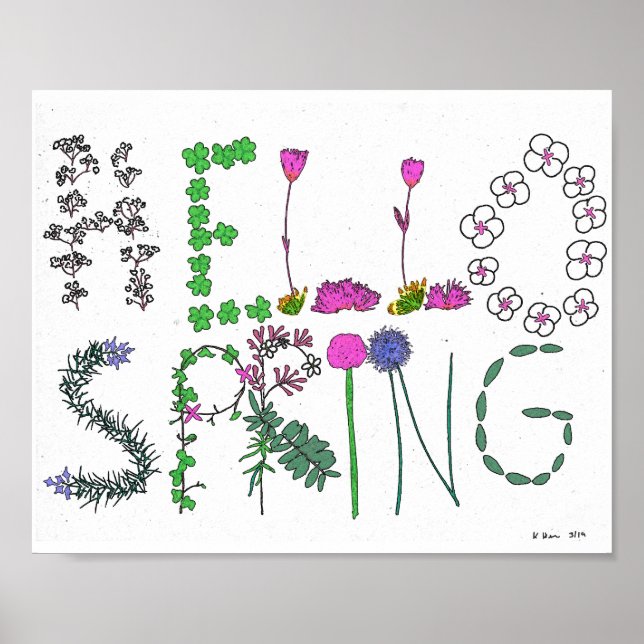 Hej Vår Flower Poster (Framsidan)