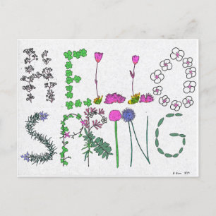 Hej Vår Flower-vykort Helg Vykort